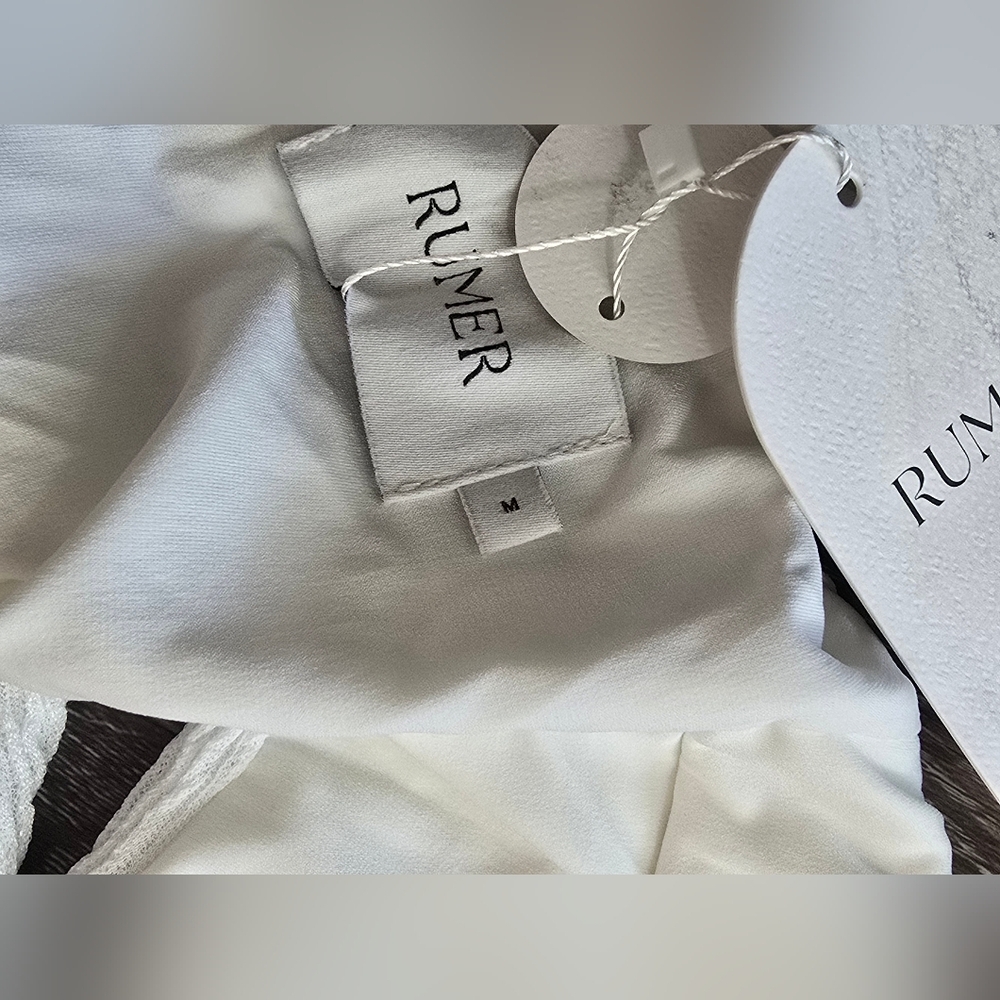 Rumer The Label Rae Mini Dress Size Small White Cutout Ribbed Stretchy - Picture 10 of 16